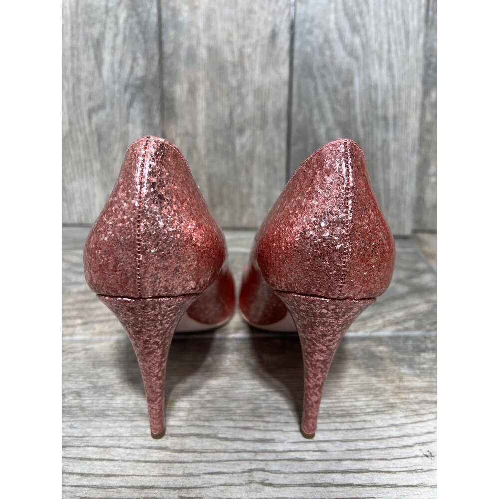GIAMBA Paris Galactica Patent Rosa High Heels Pink Glitter Pumps 9.5 NWB - Picture 4 of 7